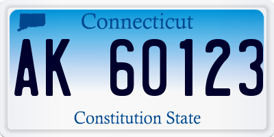 CT license plate AK60123