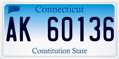 CT license plate AK60136