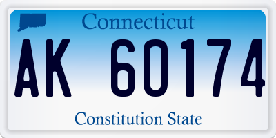 CT license plate AK60174