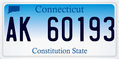 CT license plate AK60193