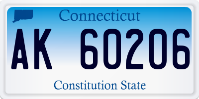 CT license plate AK60206