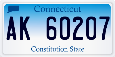 CT license plate AK60207
