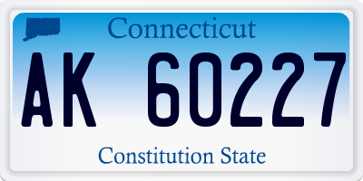 CT license plate AK60227