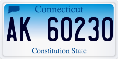 CT license plate AK60230