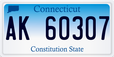 CT license plate AK60307