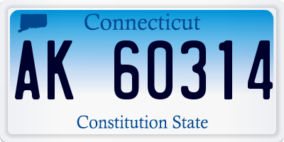 CT license plate AK60314