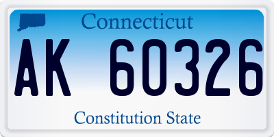 CT license plate AK60326