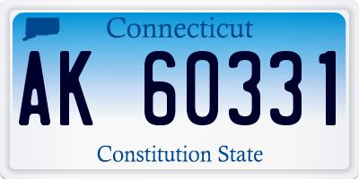 CT license plate AK60331