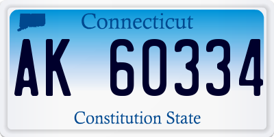 CT license plate AK60334