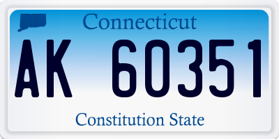 CT license plate AK60351