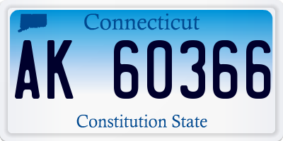 CT license plate AK60366