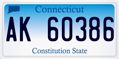 CT license plate AK60386