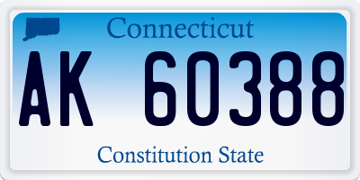 CT license plate AK60388