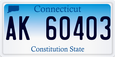 CT license plate AK60403