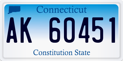 CT license plate AK60451
