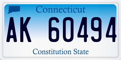 CT license plate AK60494