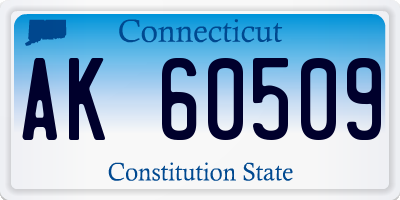CT license plate AK60509