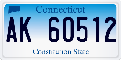 CT license plate AK60512