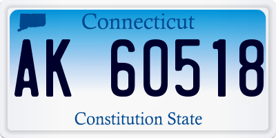 CT license plate AK60518