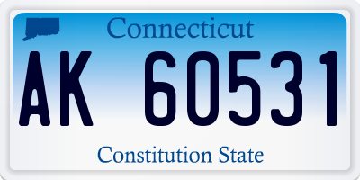 CT license plate AK60531