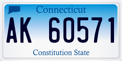 CT license plate AK60571