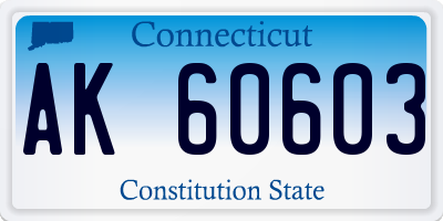 CT license plate AK60603