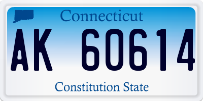 CT license plate AK60614