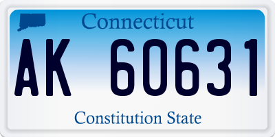 CT license plate AK60631