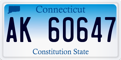 CT license plate AK60647