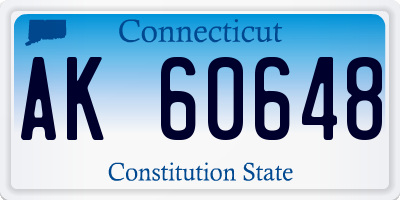 CT license plate AK60648