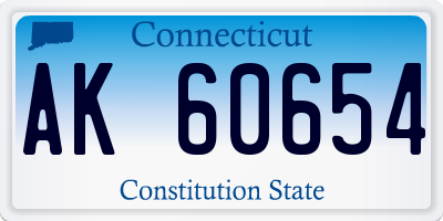 CT license plate AK60654