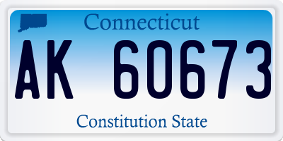 CT license plate AK60673