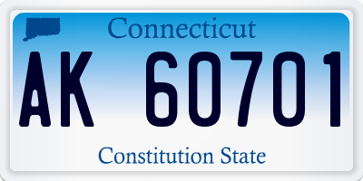 CT license plate AK60701