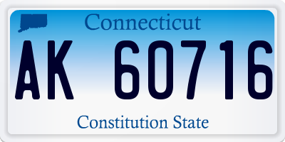 CT license plate AK60716