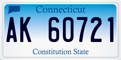 CT license plate AK60721