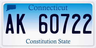 CT license plate AK60722