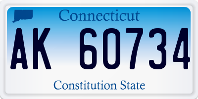 CT license plate AK60734