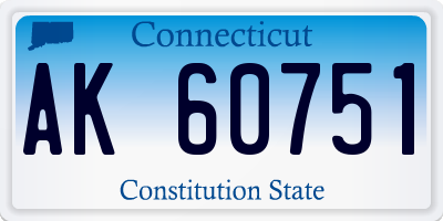 CT license plate AK60751