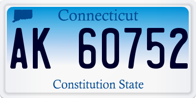 CT license plate AK60752
