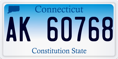 CT license plate AK60768