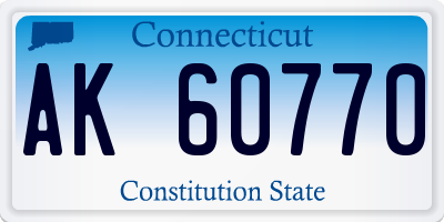 CT license plate AK60770