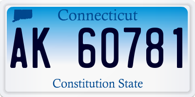 CT license plate AK60781