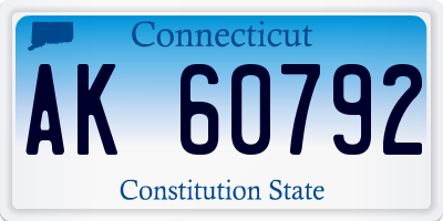 CT license plate AK60792