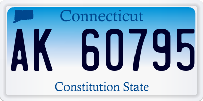 CT license plate AK60795