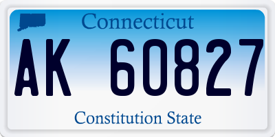 CT license plate AK60827