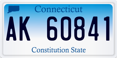 CT license plate AK60841