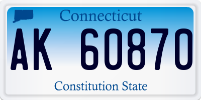CT license plate AK60870