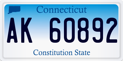 CT license plate AK60892