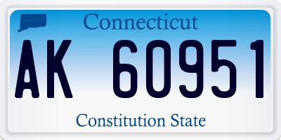 CT license plate AK60951