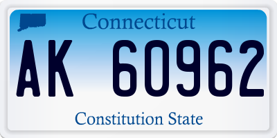 CT license plate AK60962